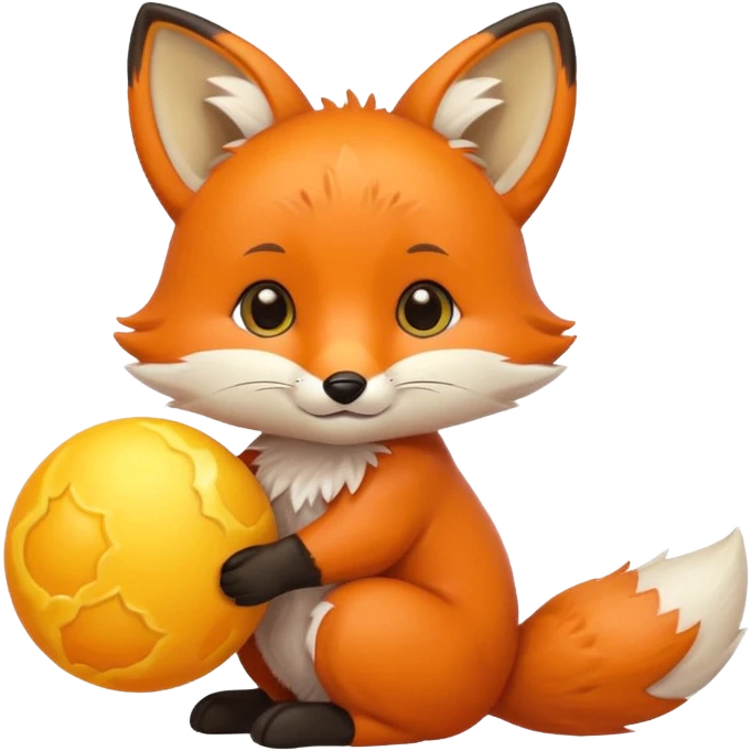 Baby fox holding a sun ☀️🦊 emoji