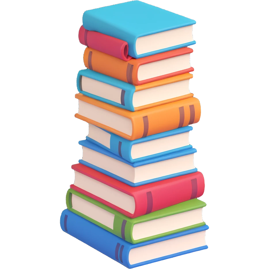 a huge pile of books emoji