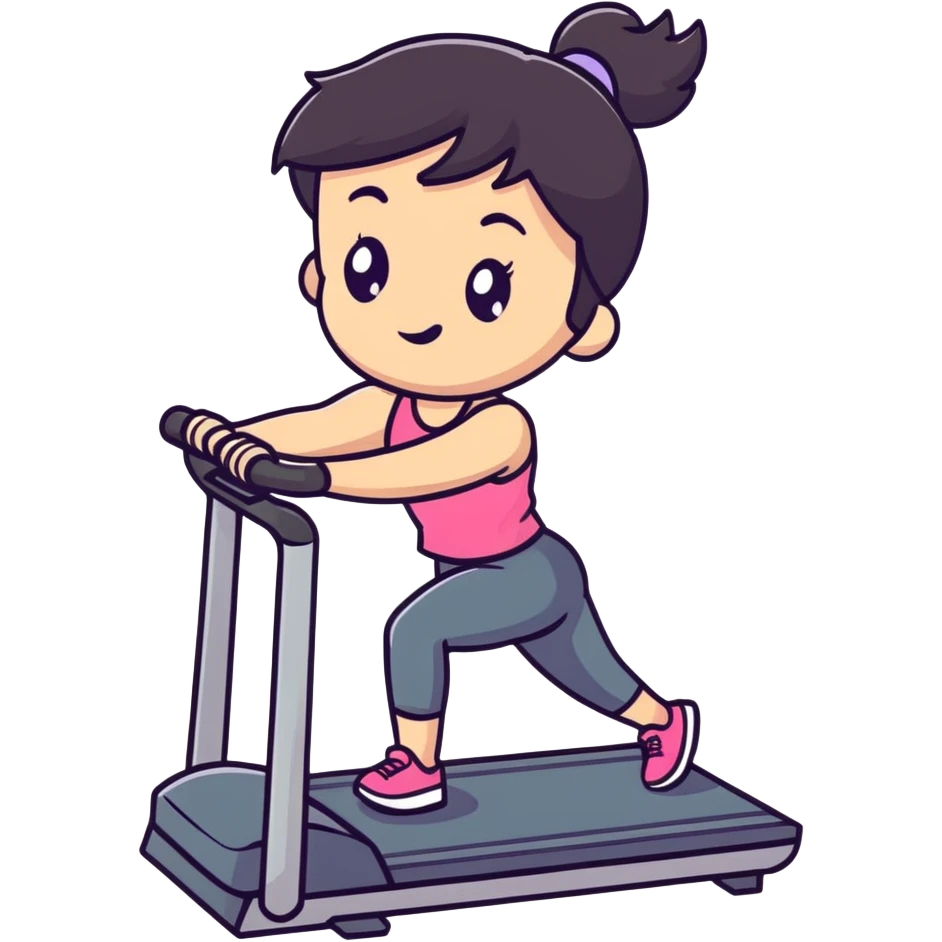 Girl with dark hair doing exercise  emoji