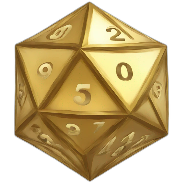 Golden Icosahedron with numbers emoji