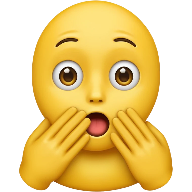 Yellow emoji shocked covering hand emoji