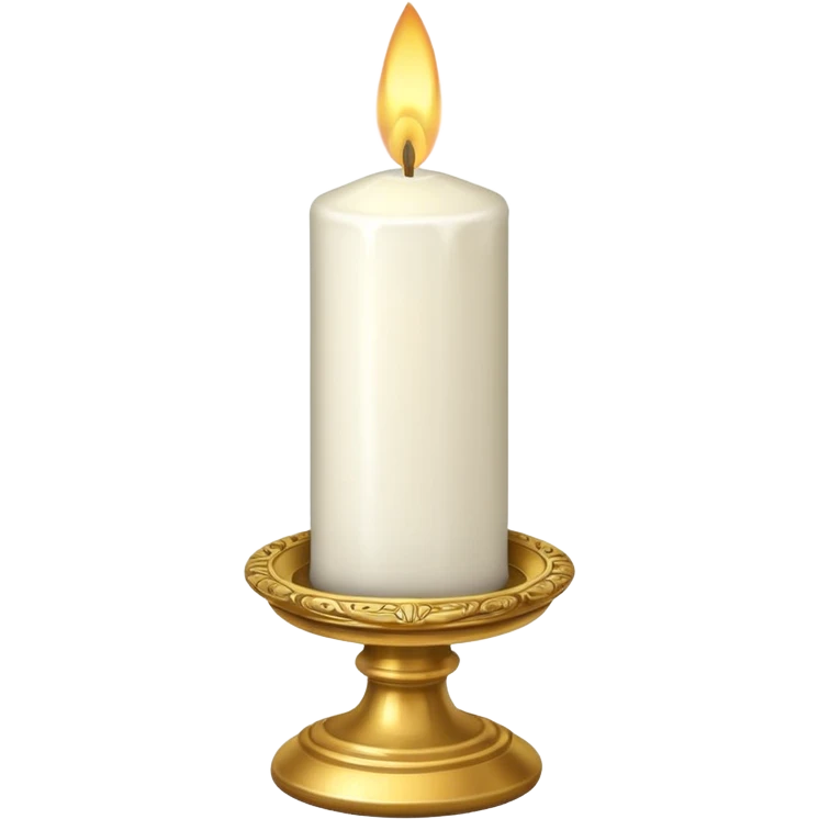 white candle with a golden holder emoji