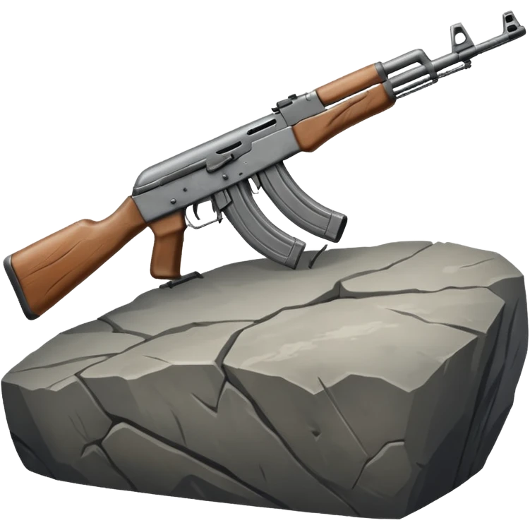 The rock with an ak-47 emoji