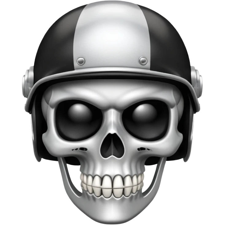 Skull pirate eye patch silver and black wear football helmet  emoji