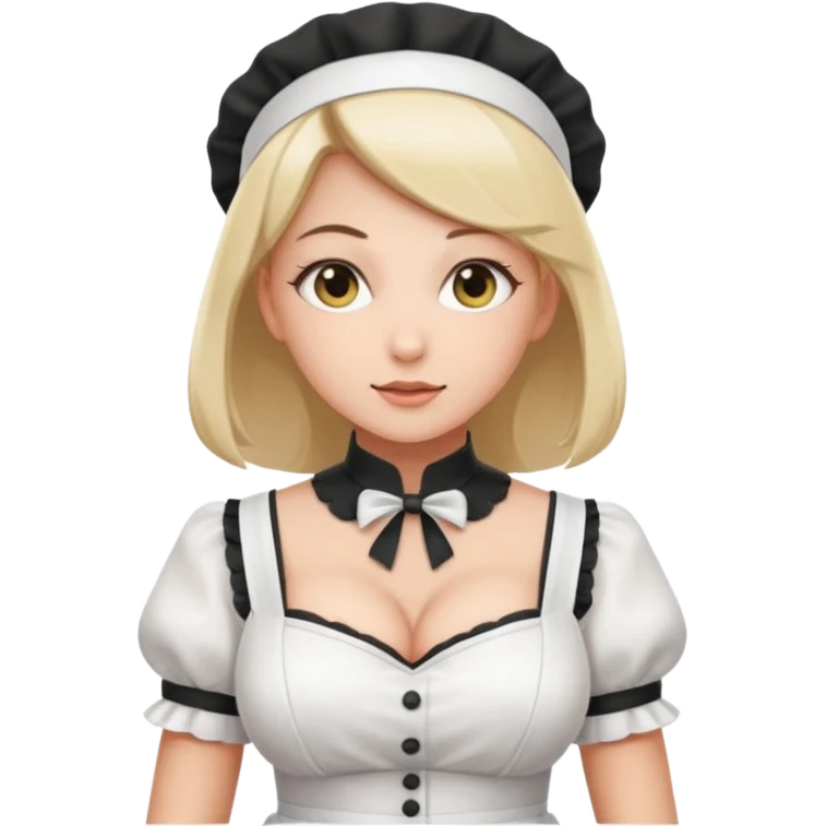 maid, big boobs, nip slip emoji