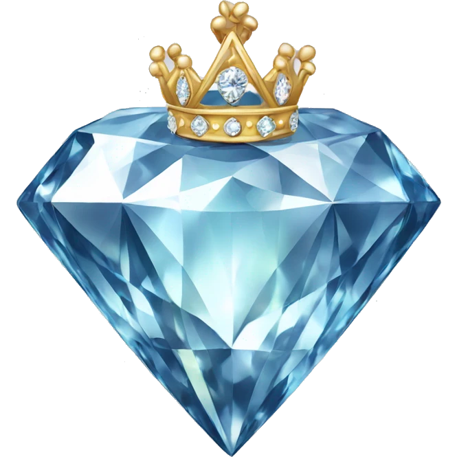 luxurious diamond with royal crown placed ontop emoji