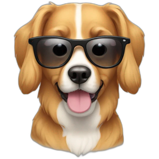 Chien avec des lunettes de soleil emoji
