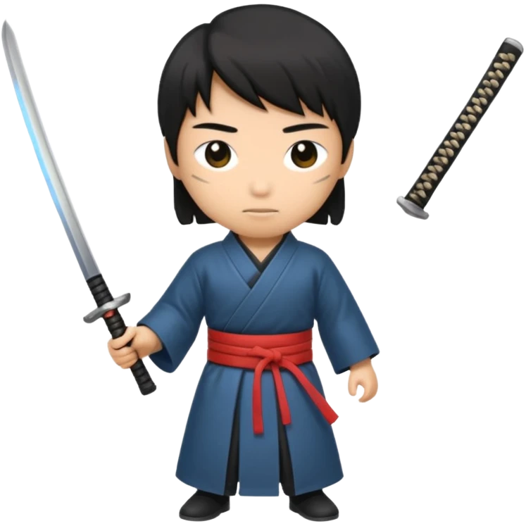 disappearing figure holding a small katana emoji