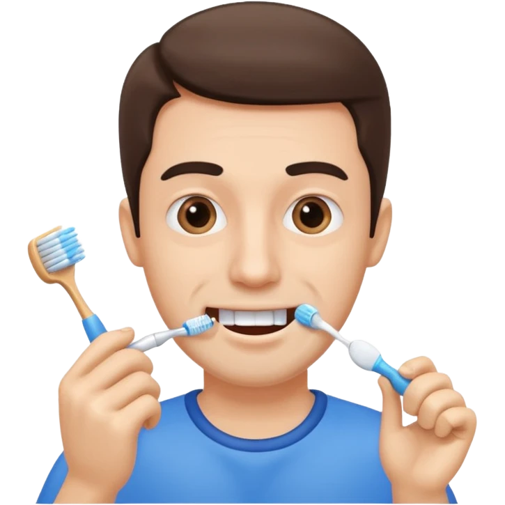 man brushing his teeth emoji