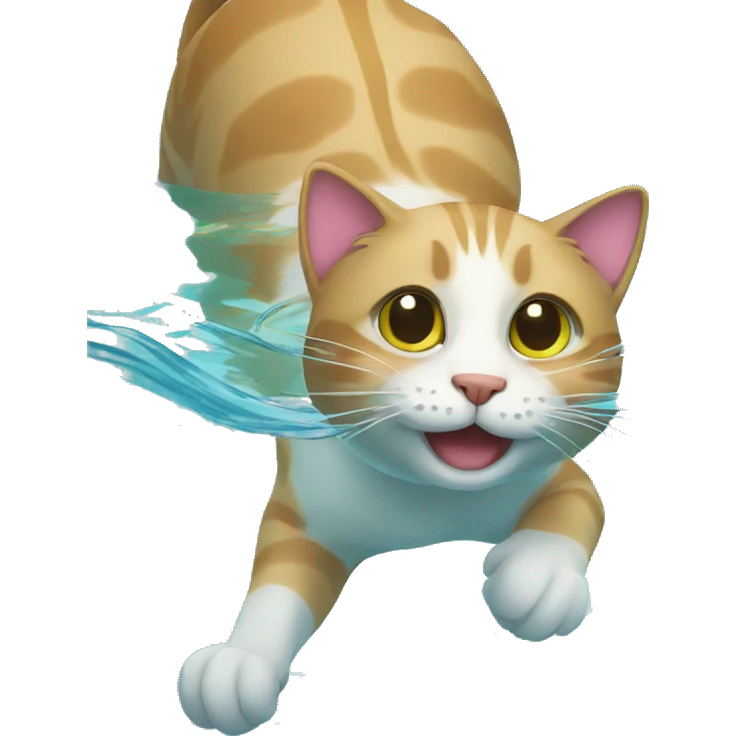 cat swimming in pool emoji