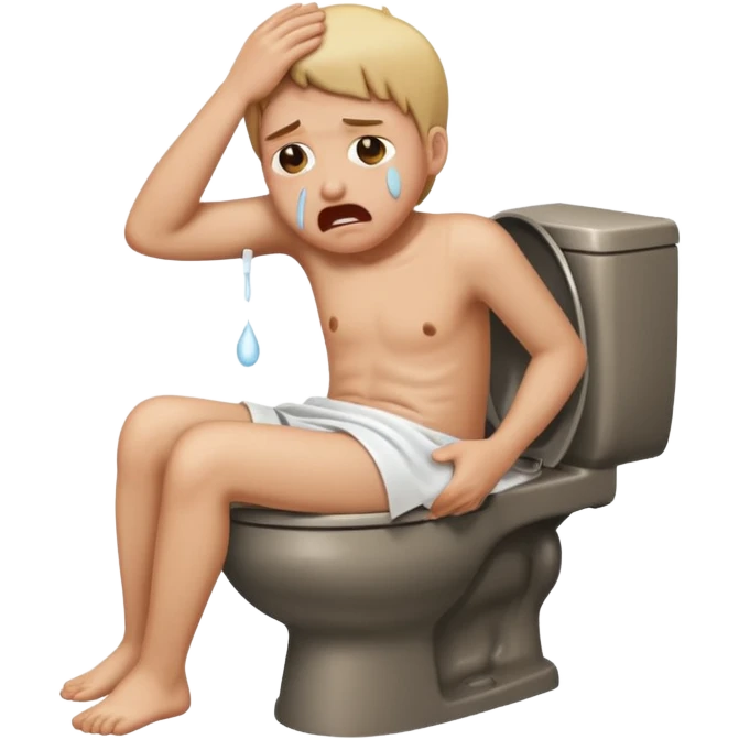 Crying while throwing up on a toilet  emoji