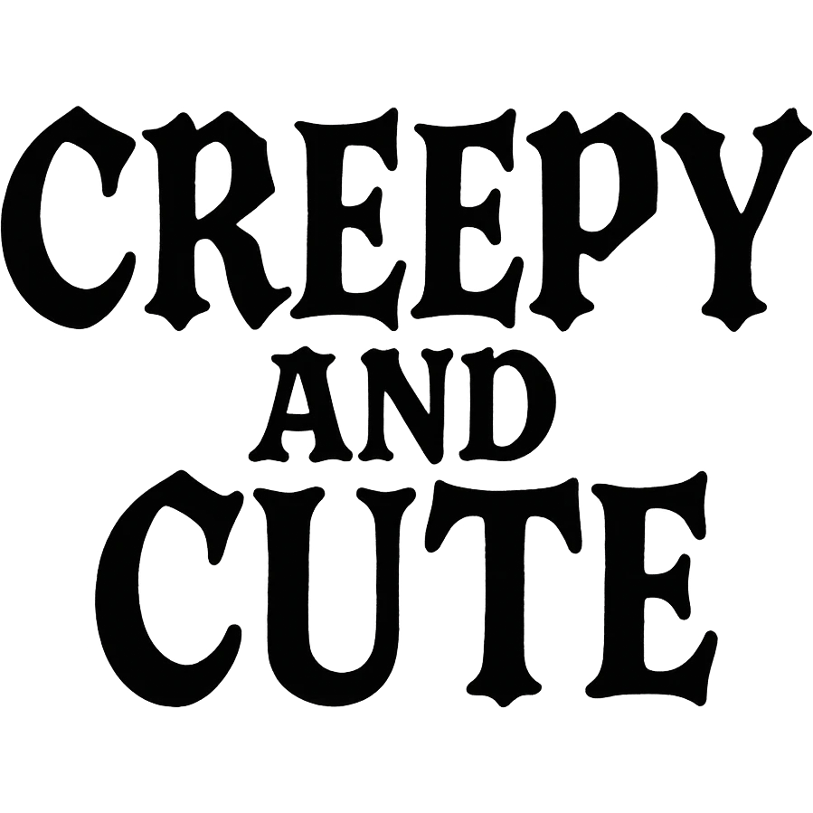 Creepy and cute text, goth emoji