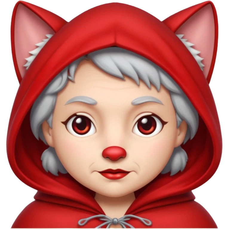 The Big Bad Wolf put on Little Red Riding Hood's grandmother's clothes. emoji