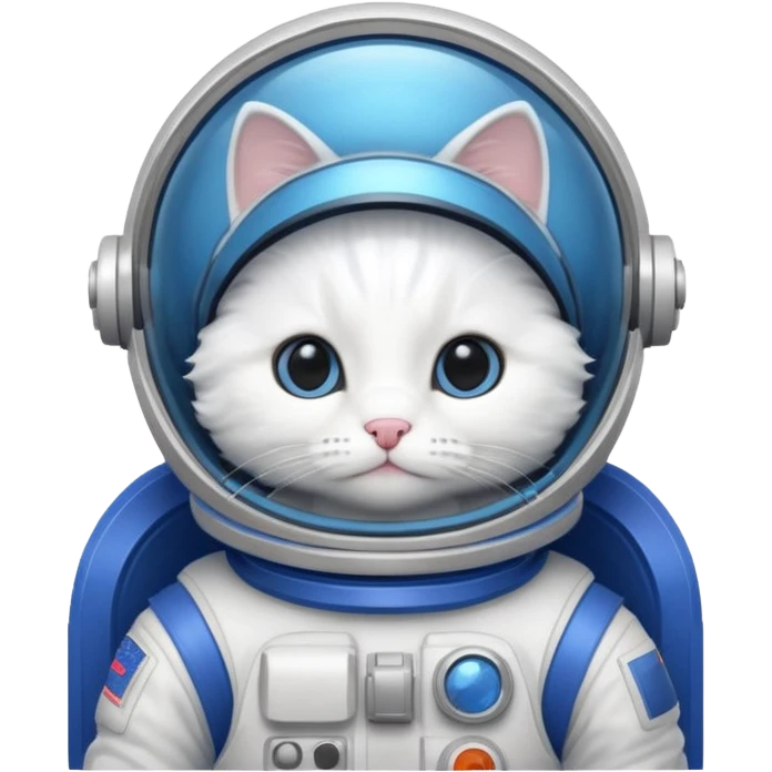 white cat blue Astronaut emoji