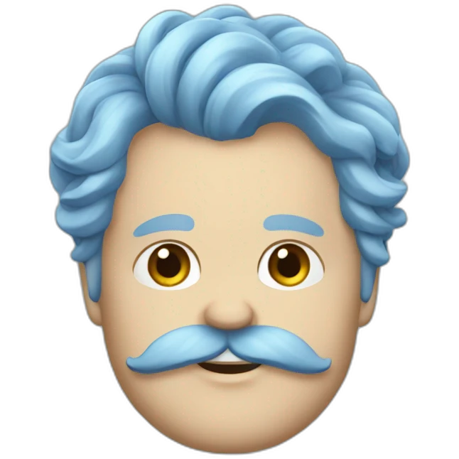 Victor Hugo Hair blue emoji