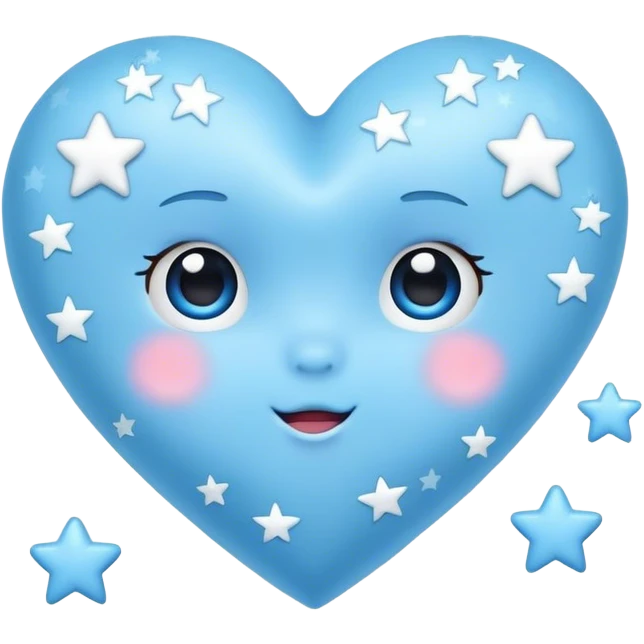 Baby blue heart with starts emoji