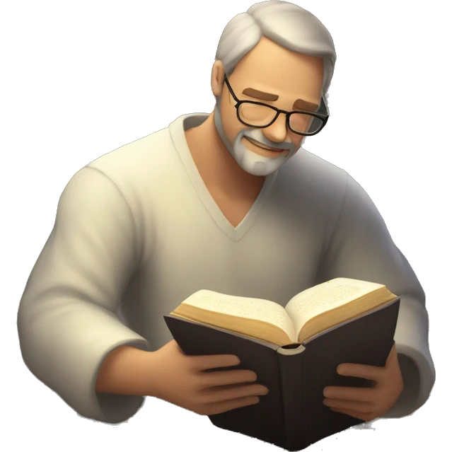 Un hombre leyendo una biblia  emoji