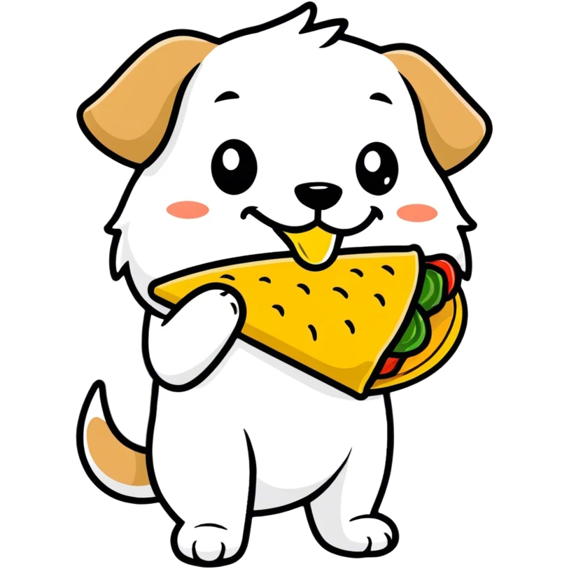 Dog eating a taco emoji