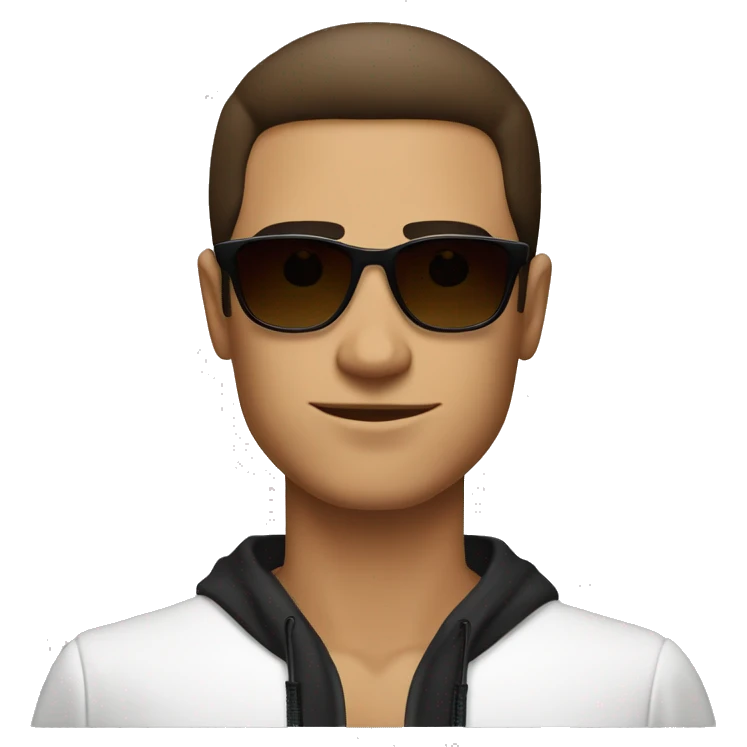 Young guy with sunglasses slick back hair and brown eyes and hair with sunglasses smoking a cigarete  emoji