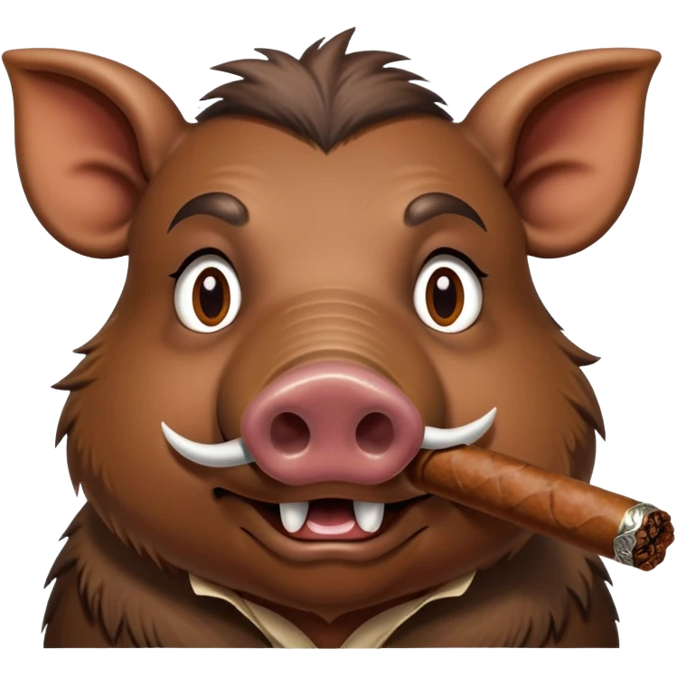 hamze un jabalí con un cigarro en la boca emoji
