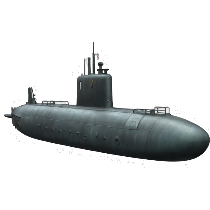 Submarine with large window, slightly weathered, profile view emoji
