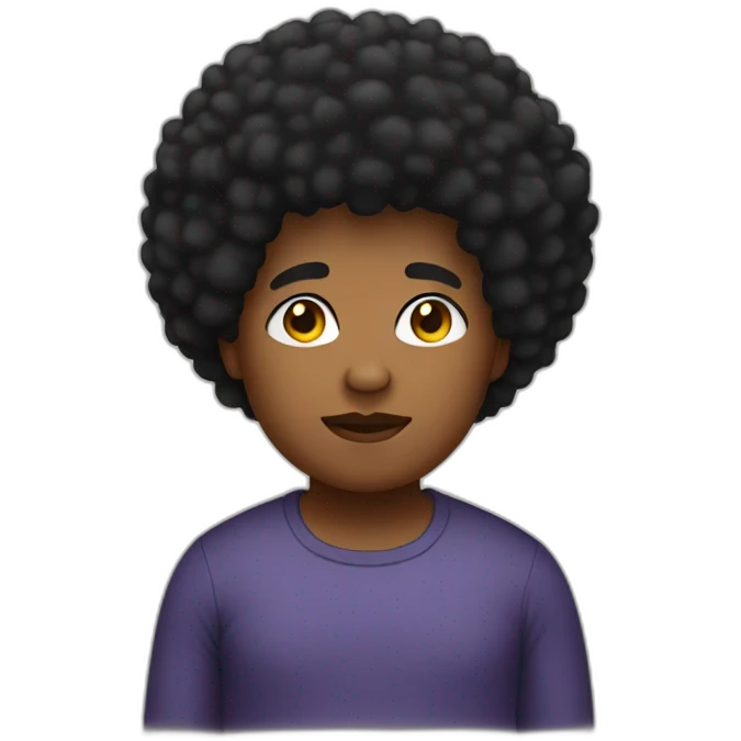 Black chubby with afro emoji