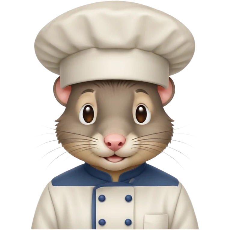 A rat with a fringe and chefs hat emoji