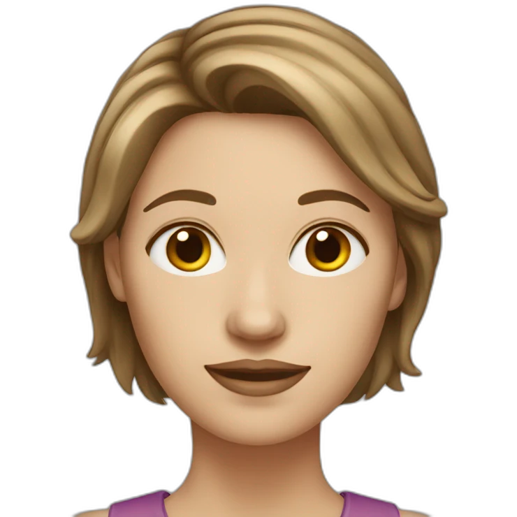 white woman with medium brown hair emoji