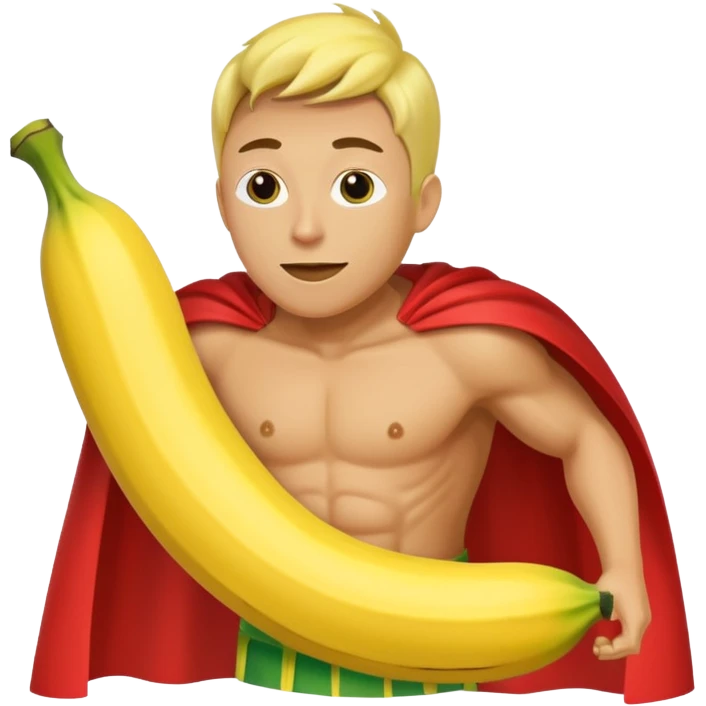 banana as superhuman. add watermelons in background  emoji
