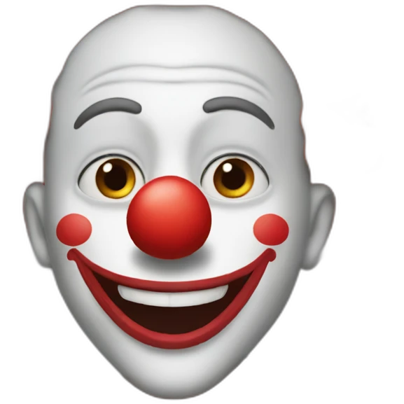 Clown without red nose emoji