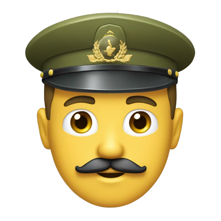 Homme faisant un salut militaire avc un moustache  emoji