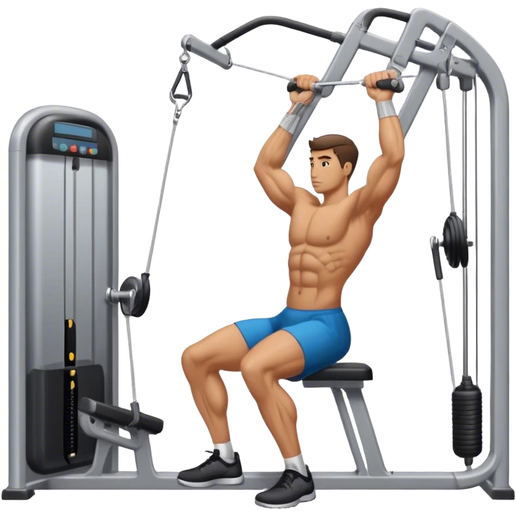 side-view man cable-machine tricep-pushdown emoji