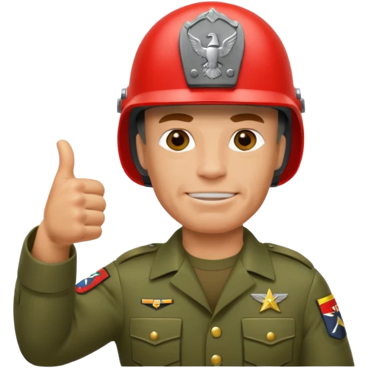 Create me emojis for commando, with helmet on head and theme from that move, including arnold. For example commando thumbs up emoji