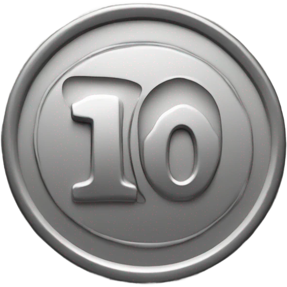 A silver coin that is written “100” clay 3d simple emoji