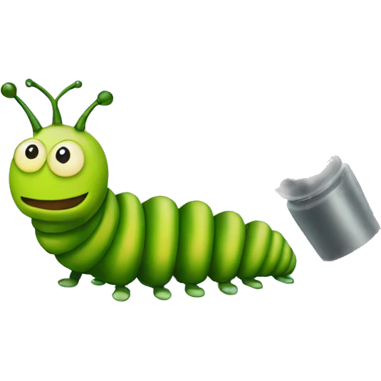 caterpillar under a magnifying glass emoji