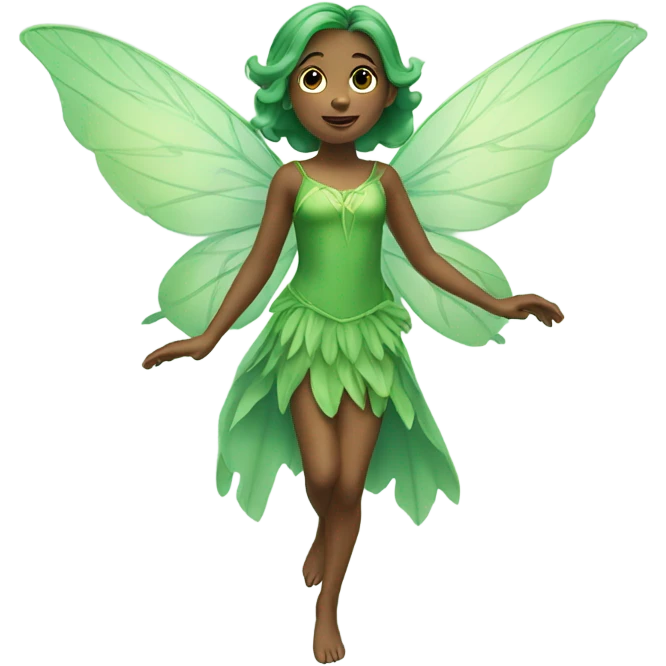 Flying fairy wearing green emoji