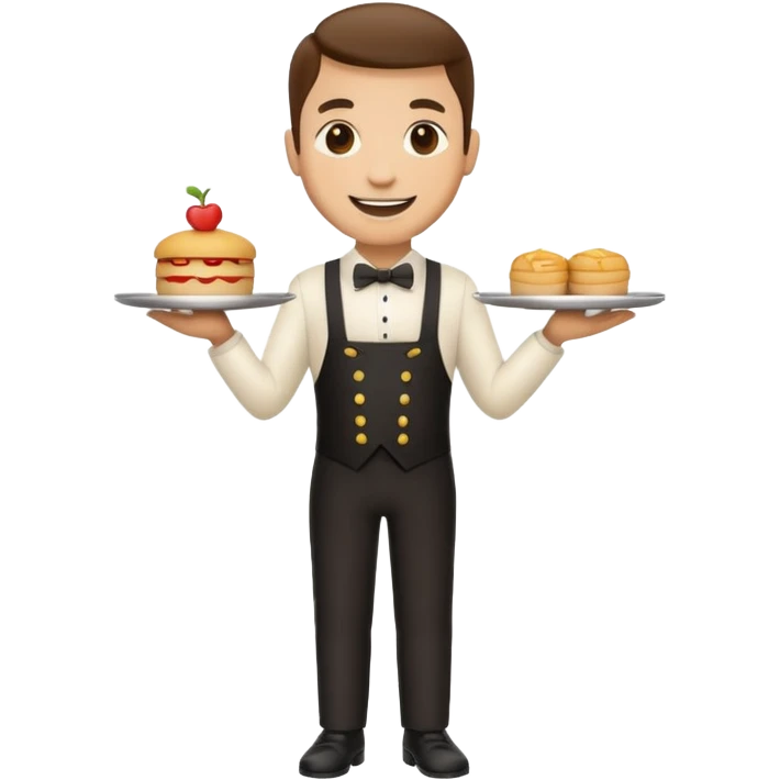 emoji camarero, cuerpo completo sin nada en la mano emoji