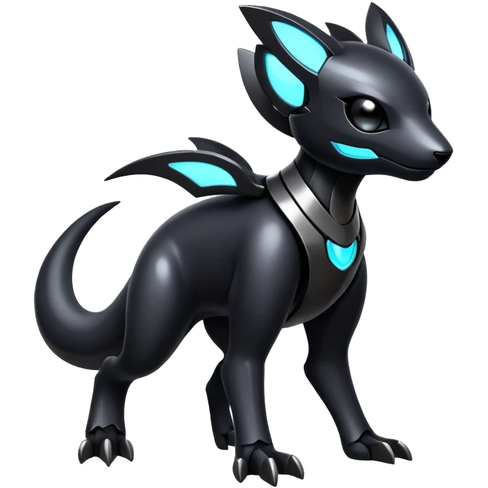 Modern futuristic black dark fakemon-creature emoji