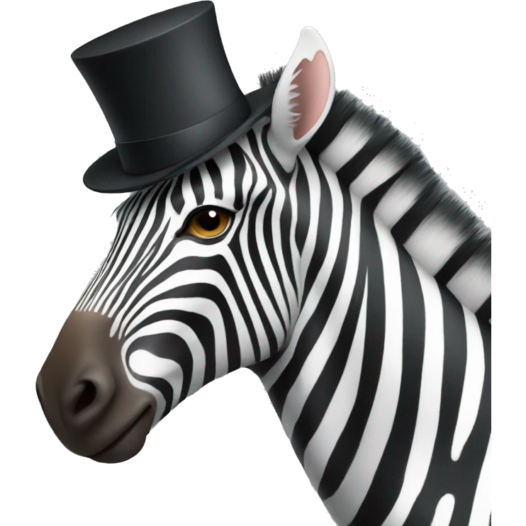 Zebra wearing a top hat emoji