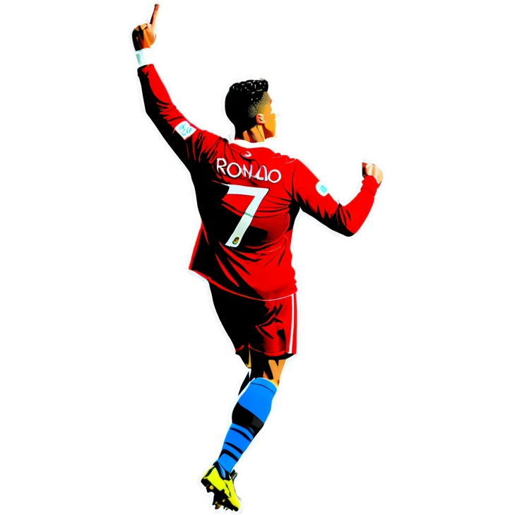Ronaldo doing his signature celebrate Sui emoji
