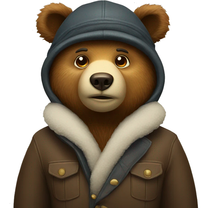 bear with ushanka hat emoji