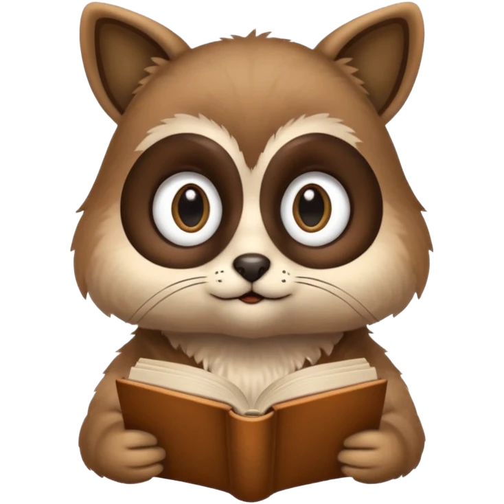 animal reading books emoji