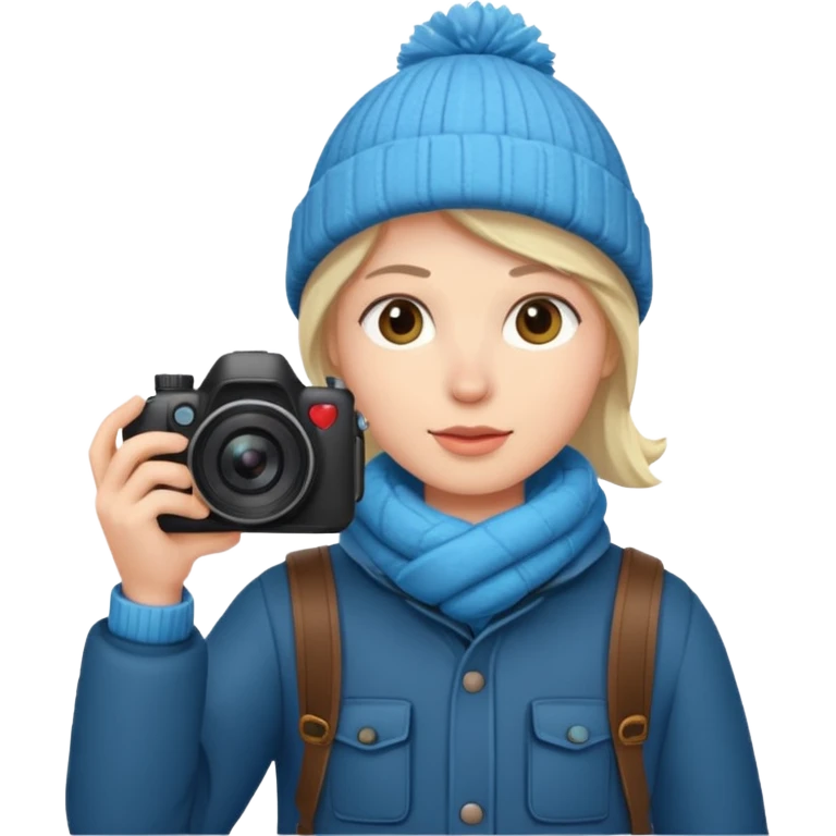 fotographer with winter clothes emoji