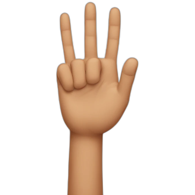 four fingers emoji