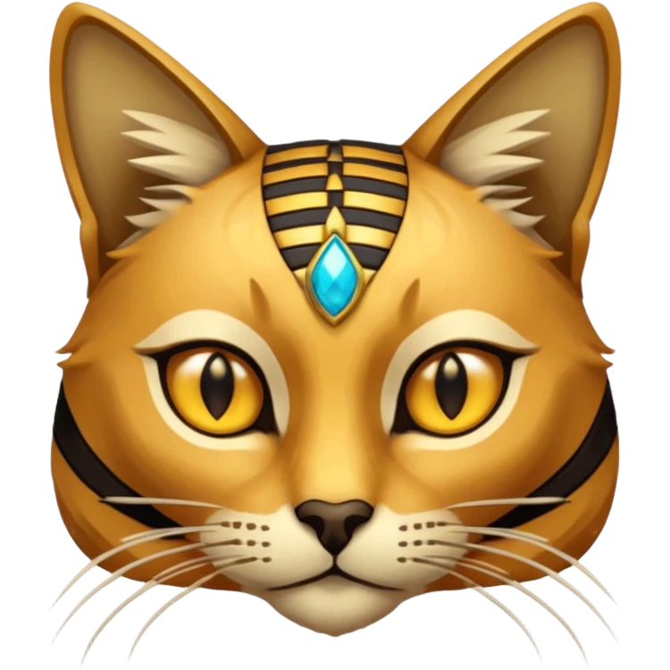 Face of Egyptian Cat in game pixelized style emoji