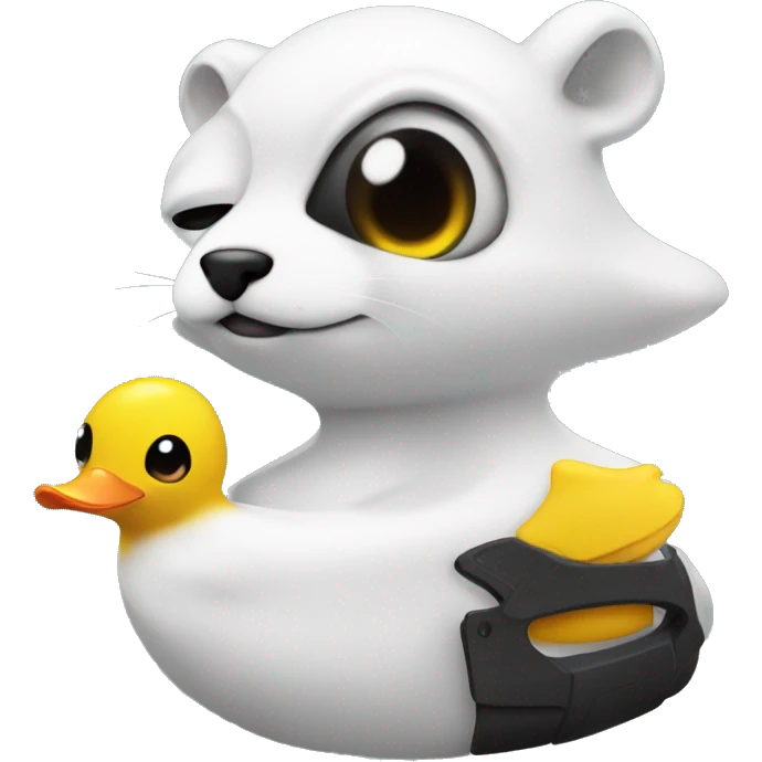 futuristic ermine with a rubber duck emoji