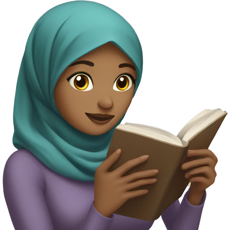 A hijaby girl reading a book emoji