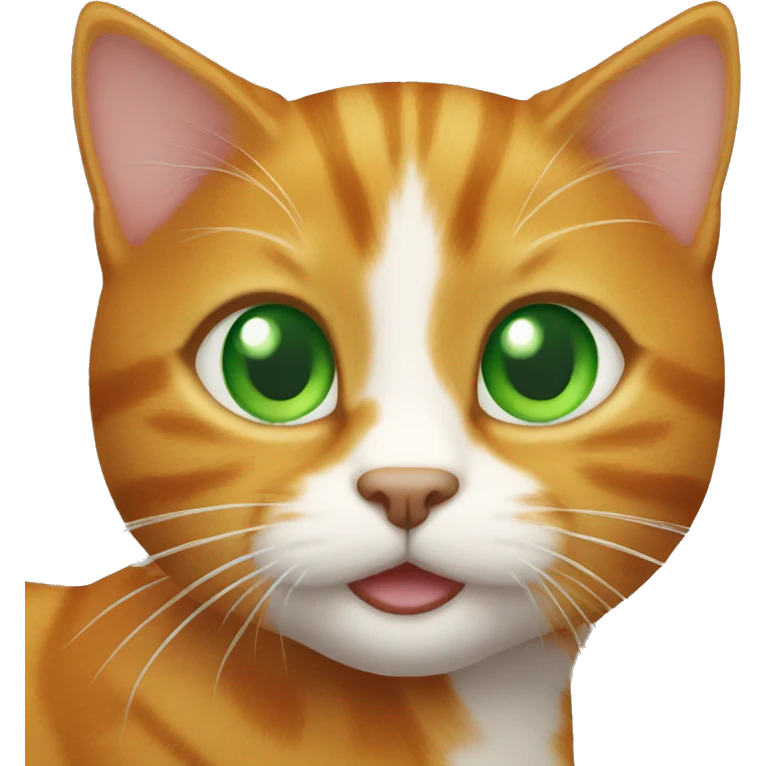 ginger tabby cat with green eyes emoji