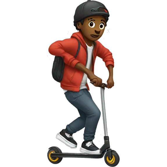 streetwear guy doing freestyle scootering emoji