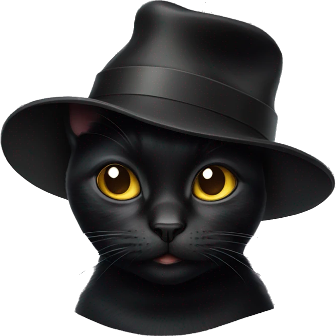 Black cat wearing hat  emoji